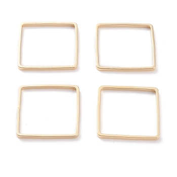 Brass Linking Rings, Long-Lasting Plated, Square, Real 24K Gold Plated, 16.5x16.5x1mm, Inner Diameter: 15x15mm