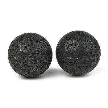 Natural Lava Rock Beads, No Hole/Undrilled, Round, for Cage Pendant Necklace Making, 55.5mm