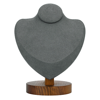 Wood Necklace Display Stands, Slate Gray, 14.55x19cm