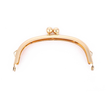 Iron Kiss Lock Purse Frame Handle, for Coin Purse Making, Light Gold, 105mm
