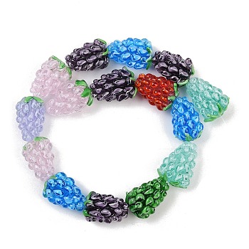 Handmade Lampwork Beads, Grape, Mixed Color, 21~24x15~17mm, Hole: 1.8mm