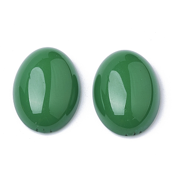 Resin Cabochons, Oval, Sea Green, 18x13x5.5mm