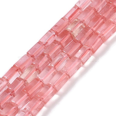 Column Cherry Quartz Glass Beads