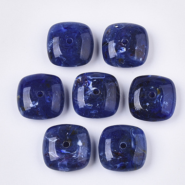 31mm MediumBlue Square Acrylic Beads