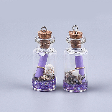 Glass Wishing Bottle Pendant Decorations(A-GLAA-S181-02A)-2