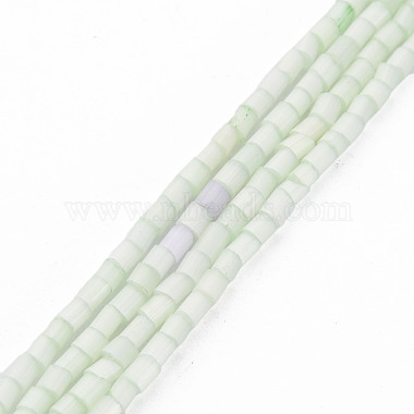 Pale Green Tube Glass Beads