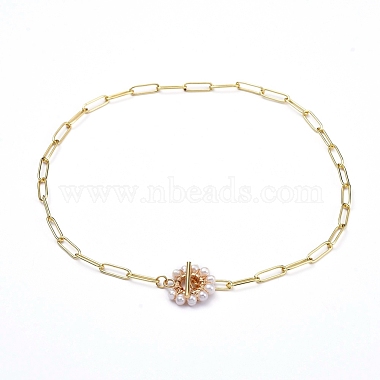 Brass Paperclip Chains Necklace & Bracelet Jewelry Sets(SJEW-JS01098)-3