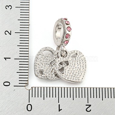 Breloques européennes en forme de cœur en alliage de placage en rack(FIND-B034-10P)-3