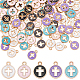 100Pcs 5 Colors Light Gold Plated Alloy Enamel Pendants(ENAM-AR0001-73)-1