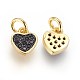 Brass Micro Pave Cubic Zirconia Charms(ZIRC-G150-03A)-2