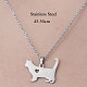 201 Stainless Steel Cat with Heart Pendant Necklace(NJEW-OY001-41)-3