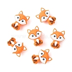 6Pcs Silicone Beads, Cartoon Fox, Dark Orange, 29.5x23.5x16.5mm, Hole: 2mm(SIL-YW0002-15A)