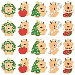 10Pcs 5 Styles Christmas Deer Theme Alloy Enamel Pendants, Golden, Mixed Color, 25~26.5x17.5~25x1.5mm, Hole: 2mm, 2pcs/style(ENAM-YW0006-49)