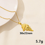 304 Stainless Steel Wolf Pendant Necklace, Cable Chain Necklaces(BX4246-8)