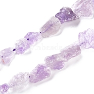 Natural Amethyst Beads Strands, Rough Raw Stone, Nuggets, 11~25x11~20mm, Hole: 1.2mm, about 12~15pcs/strand, 7.48 inch~7.87 inch(19~20cm)(G-I283-E03)