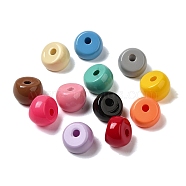 Opaque Baking Paint Acrylic Beads, Skew Column, Mixed Color, 12.5x10mm, Hole: 3mm(MACR-G064-01)