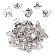 30Pcs 6 Styles Tibetan Style Alloy Charms, Teapot, Antique Silver, 11~20x12~17x3~9mm, Hole: 1.4~2mm, 5pcs/style(TIBEP-YW0001-77)