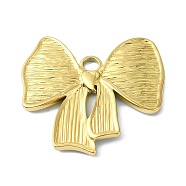 Ion Plating(IP) 304 Stainless Steel Pendants, Real 18K Gold Plated, Bowknot, 25.5x28x2mm, Hole: 2.5mm(STAS-B058-26G-08)