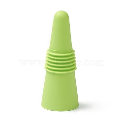 Silicone Wine Bottle Stoppers, with Stainless Steel Findings inside, Cone, Yellow Green, 64x25mm(FIND-B001-01B)