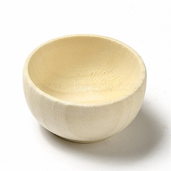 Unfinished Wood Bowls, for Children's Toys, Painting Craft, Beige, 5.8x3cm(WOOD-E015-02)