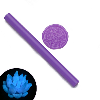 Luminous Wax Seal Sticks, for Retro Seal Stamp, Blue Violet, 133x11mm