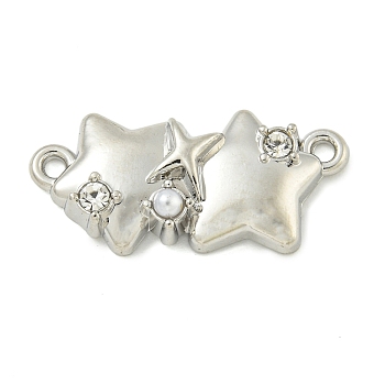 Alloy Resin Pendants, Platinum, Star, 13x21.5x3.5mm