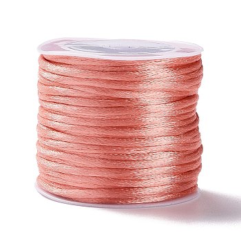 Nylon Cord, Satin Rattail Cord, for Beading Jewelry Making, Chinese Knotting, Indian Red, 1.5mm, about 16.4 yards(15m)/roll