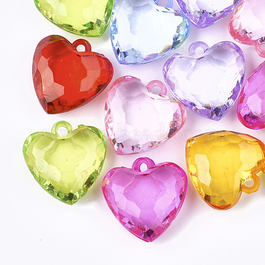 Mixed Color Heart Acrylic Pendants