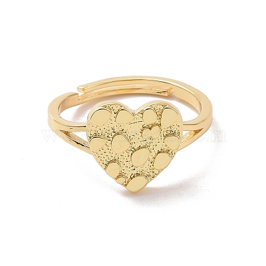 Brass Heart Adjustable Ring for Valentine's Day(RJEW-P034-09G)-2