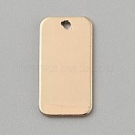 Brass Pendants, Rectangle, Light Gold, 20x10x1mm, Hole: 1.4mm(KK-WH20019-002B-LG)