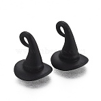 Halloween Theme Alloy Pendants, Baking Paint, 3D Magic Hat, Black, 12x10.5mm, Hole: 1.7mm(ENAM-J649-15A)