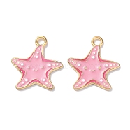 Alloy Enamel Pendants, Golden, Animals Theme Charm, Starfish, 19.5x17x1.2mm, Hole: 2mm(ENAM-O001-08E-G)