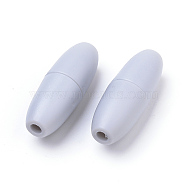 Plastic Breakaway Clasps, For Rubber Silicone Teething Necklaces, Light Grey, 24x9mm, Hole: 2.5mm(X-KY-R012-06)