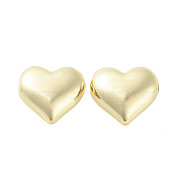 Brass Stud Earrings for Women, Heart, Real 18K Gold Plated, 17x18mm(X-EJEW-D088-05G)