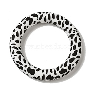 Silicone Beads, Ring, Black, 65x10mm, Hole: 3mm(SIL-Z010-04I)