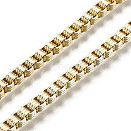 Brass Box Chains, Long-Lasting Plated, Soldered, Light Gold, 3x2.5x2mm(CHC-N018-078)