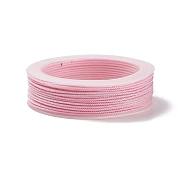 Braided Nylon Threads, Dyed, Knotting Cord, for Chinese Knotting, Crafts and Jewelry Making, Pink, 1mm, about 21.87 yards(20m)/roll(NWIR-E023-1mm-03)