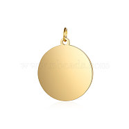 201 Stainless Steel Pendants, Flat Round, Stamping Blank Tag, Golden, 18.5x16x1mm, Hole: 3.5mm(STAS-S105-T638-2-16)