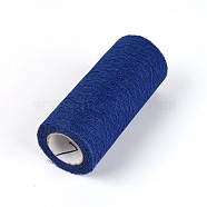 Polyester Lace Trim, Wide Lace Ribbon with Floral Pattern, Dark Blue, 5-7/8 inch(150mm), 10 yards/roll(OCOR-TAC0008-32D)