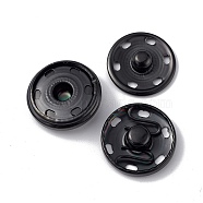202 Stainless Steel Snap Buttons, Garment Buttons, Sewing Accessories, Electrophoresis Black, 19x6mm(BUTT-I017-01D-EB)