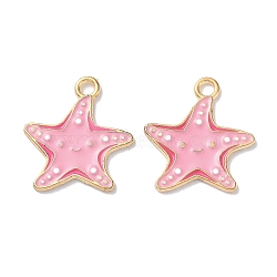 Alloy Enamel Pendants, Golden, Animals Theme Charm, Starfish, 19.5x17x1.2mm, Hole: 2mm(ENAM-O001-08E-G)