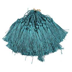 Polyester Tassel Decorations, Pendant Decorations, Light Sea Green, 130x6mm, Tassel: 70~90mm(OCOR-Q023-30)