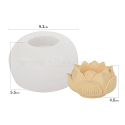 DIY Candle Silicone Molds, for Candle Making, Food Grade Silicone, Buddhist, White, Flower, 9x5.5x9.2cm(PW-WG28041-06)