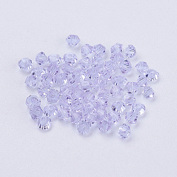 Imitation Austrian Crystal Beads, Grade AAA, K9 Glass, Faceted, Bicone, Medium Purple, 3x3mm, Hole: 0.7~0.9mm(SWAR-F022-3x3mm-212)