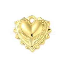 304 Stainless Steel Pendants, Heart Charm, Real 18K Gold Plated, 18.5x18x3mm, Hole: 2x2.3mm(X-STAS-Q322-26G-01)