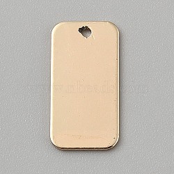 Brass Pendants, Rectangle, Light Gold, 20x10x1mm, Hole: 1.4mm(KK-WH20019-002B-LG)