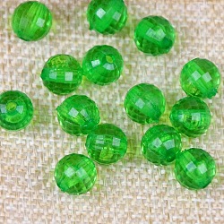 Transparent Acrylic Beads, Round, Green, 12mm, about 520pcs/500g.(TACR-NH0001-D-15)