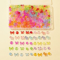 150G 10 Style Transparent Acrylic Beads, Butterfly & Horse & Elephant & Bear, Mixed Color, 8~17x8.5~17x3.5~10mm, Hole: 1.8~3.5mm, about 15g/style(TACR-FS0001-31)
