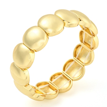 Rack Plating Brass Stretch Bracelets, Jewelry for Women, Cadmium Free & Lead Free, Real 18K Gold Plated, Inner Diameter: 2-3/8 inch(6cm)