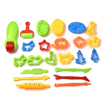 Mixed Plastic Plasticine Tools, Clay Dough Cutters, Moulds, Modelling Tools, Modeling Clay Toys For Children, Colorful, 26pcs/set